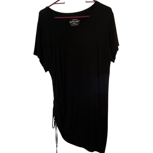 TORRID Super Soft Crew Side Tie Ruching Asymmetrical Tunic Tee Women sz 2 (18) - Picture 5 of 8